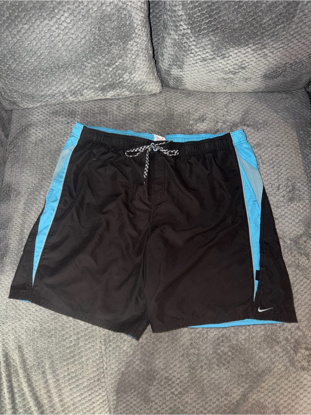 Nike Men’s Black & Light Blue Swim Trunks